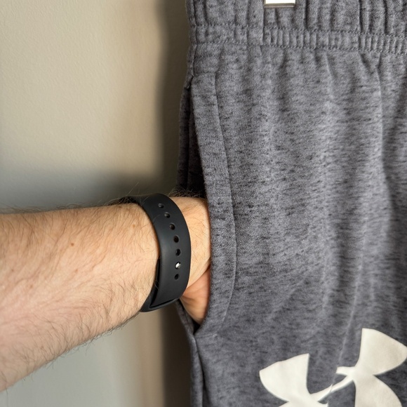 Under Armour Men's Fitted Elastic Waist Pull On Sweatpants Gray Medium Athletic - Picture 5 of 14